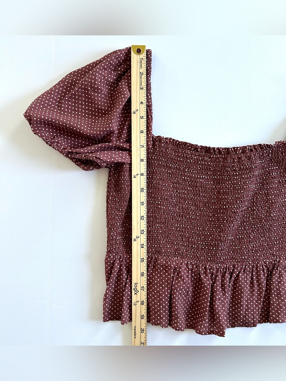 ✨Matching Set✨ J.Crew Smocked Top & Wrap Slip Skirt in Sable Polka Dot | XL - Picture 4 of 14